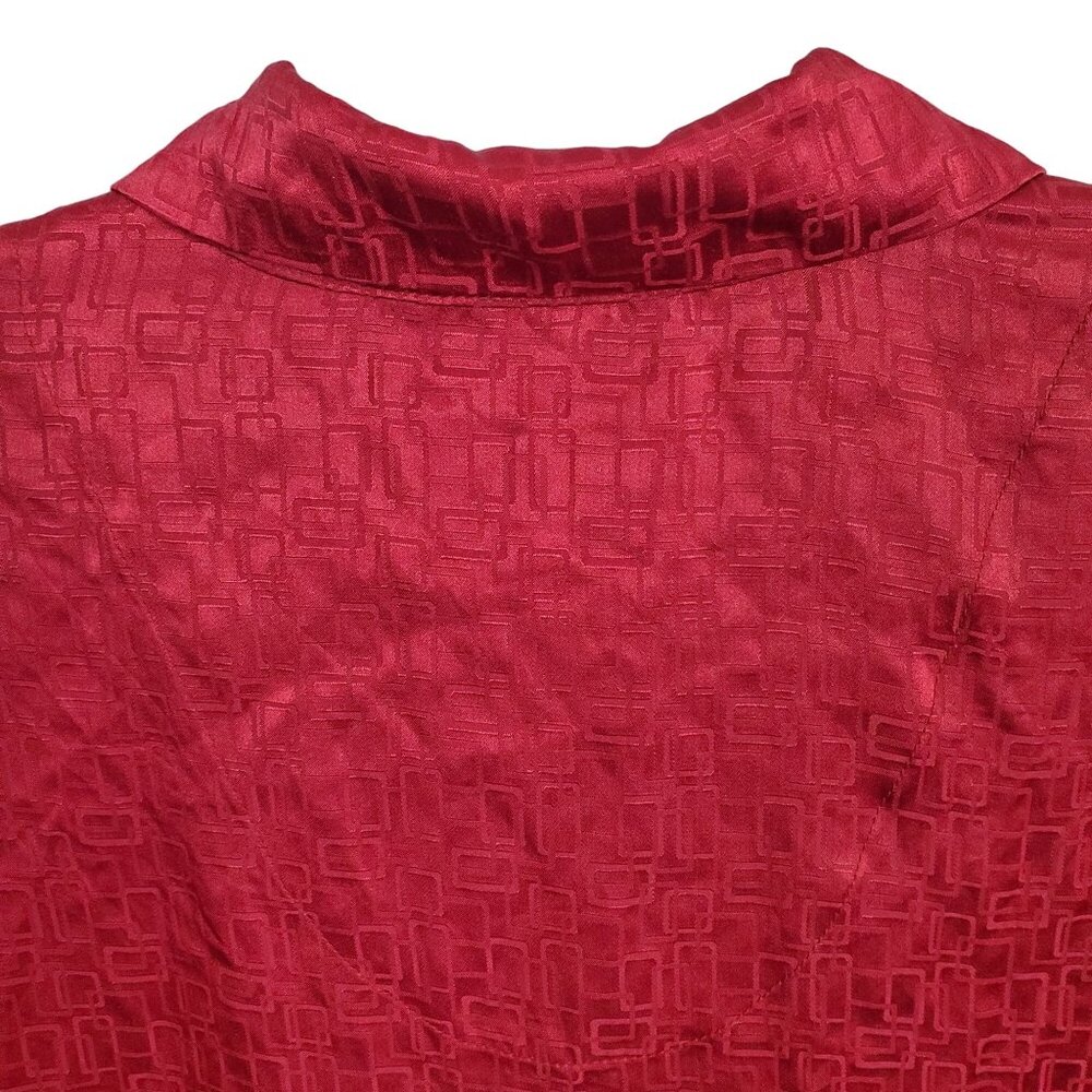 Alfani Mens Size M Shirt Pajama Top 100% Silk Button Down Geometric Textured - Picture 10 of 10